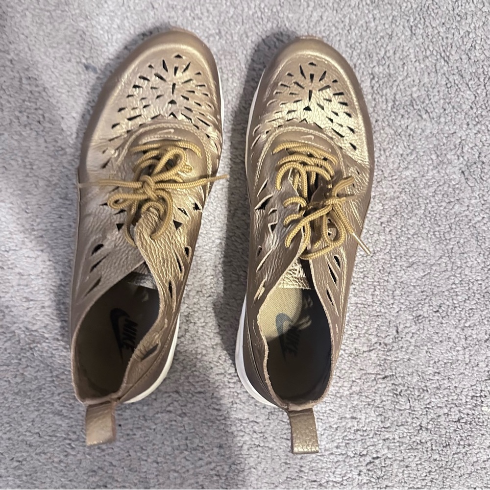 Nike Women's Gold Cut-Out Sneakers